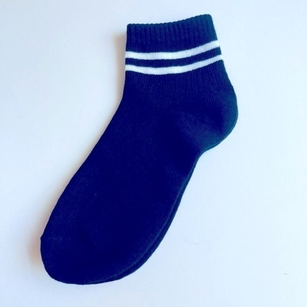 🍒 5/$25 🍒  Ankle Crew Socks Black with White Stripes